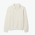 Ribbed Cotton Polo Collar Sweatshirt